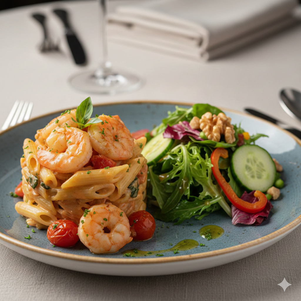 Penne ao molho de camarão