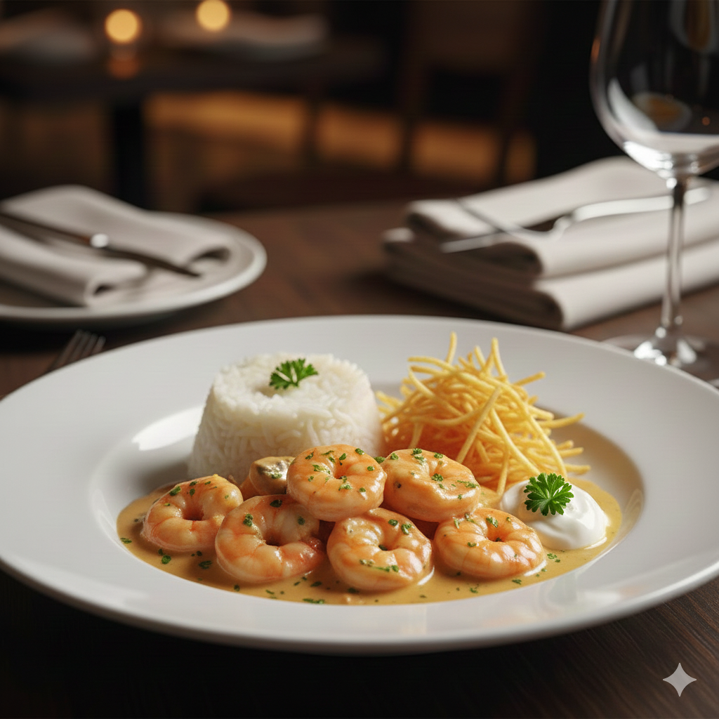 Strogonoff de camarão