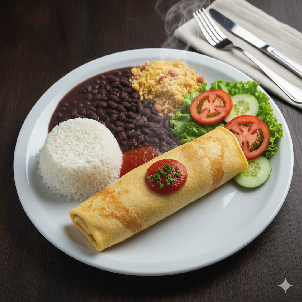 Panqueca de carne ou frango