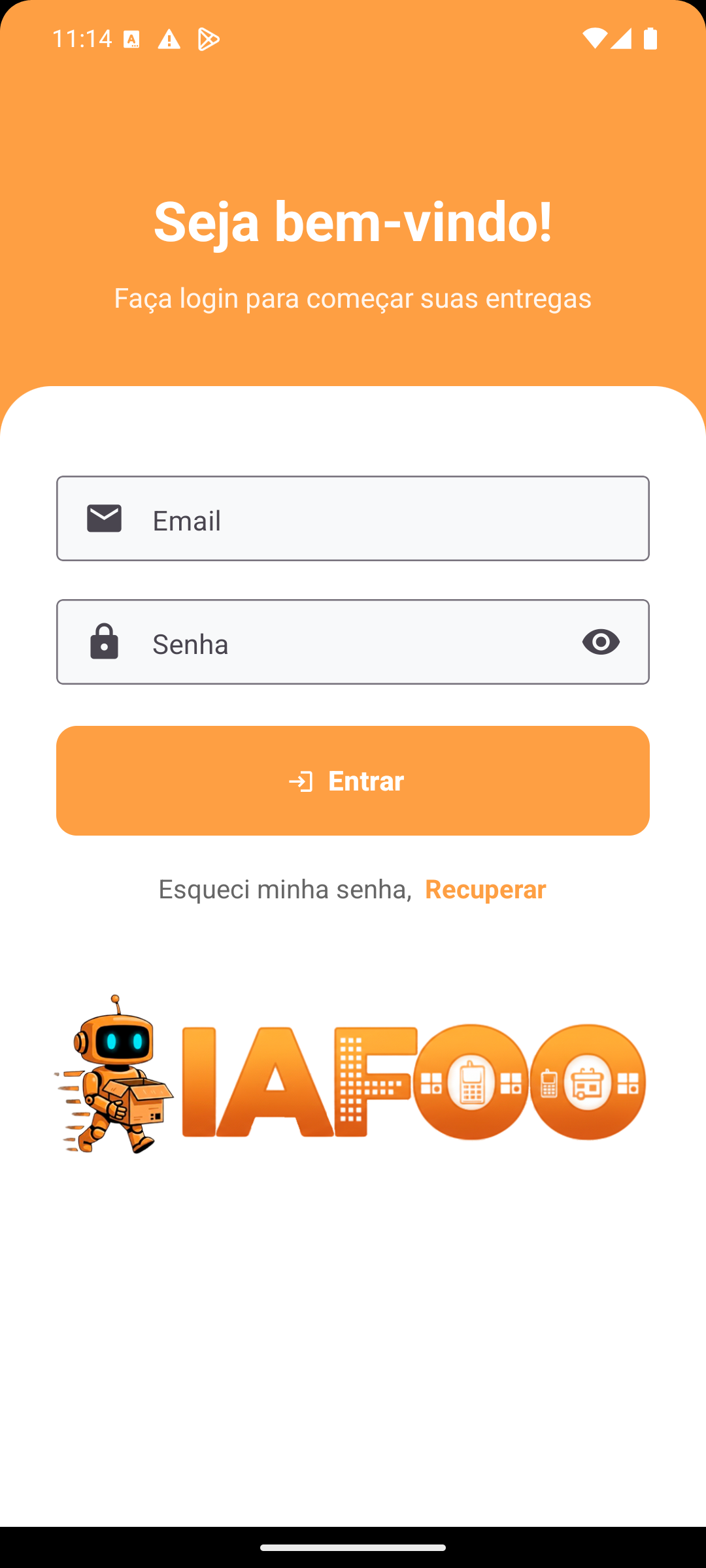 App do Entregador - Tela 1